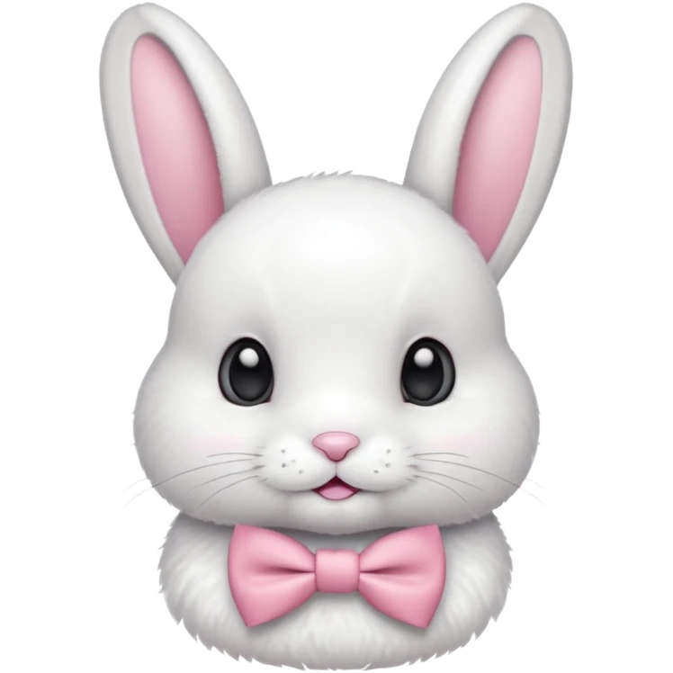 white bunny with pink bowtie emoji