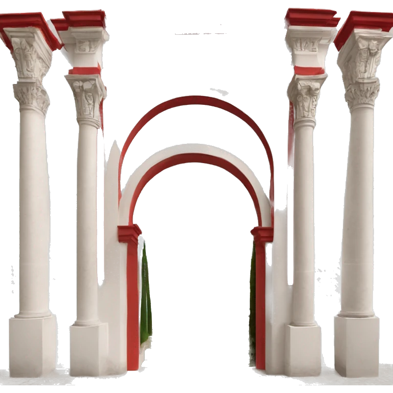 arco de herradura de color blanco y rojo con sus dos columnas de la mezquita de cordoba emoji