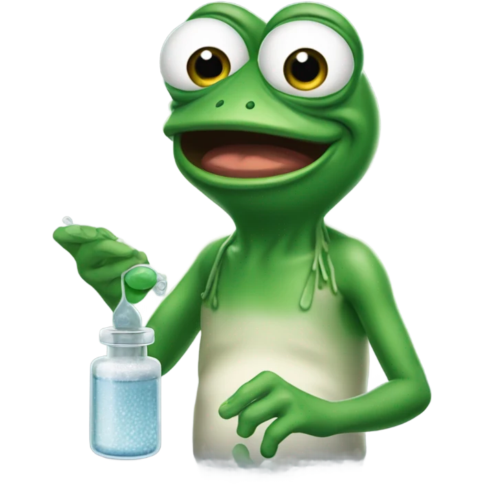 Pepe the frog using smelling salts emoji