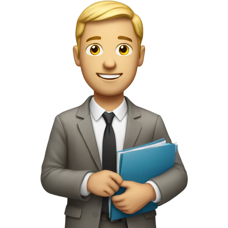 White man holding a resume emoji