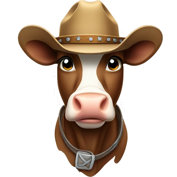 Cow wearing cowboy hat emoji