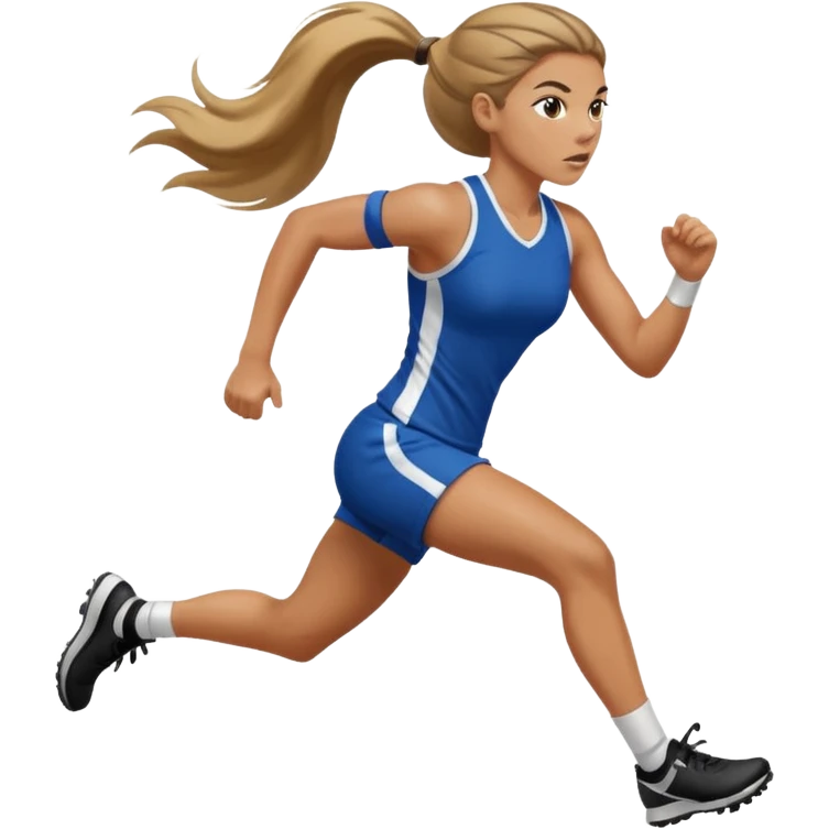 Long Haired Football Players, Female player with ponytail running emoji