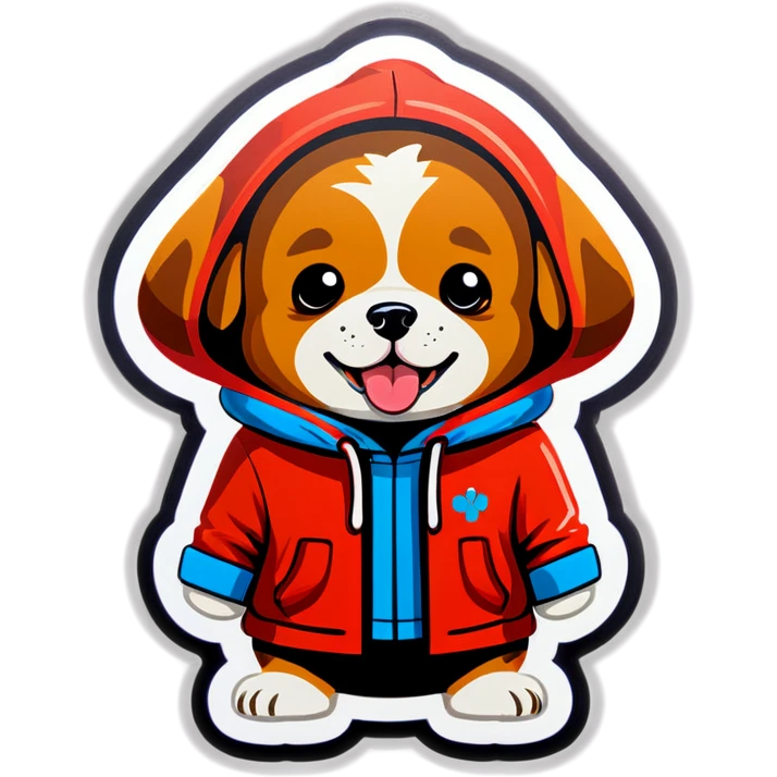 Dog wearing hodie emoji