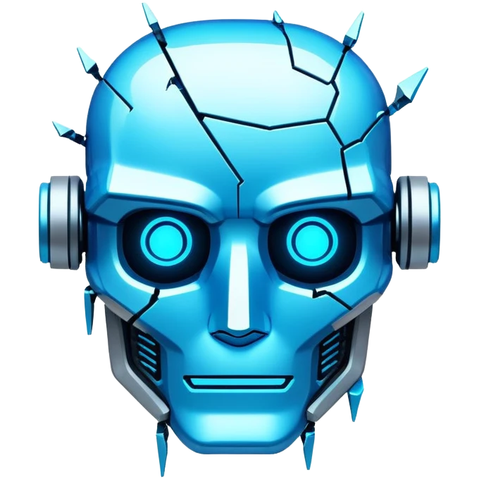 Stylized "T" with glitch effects or cracked edges. emoji