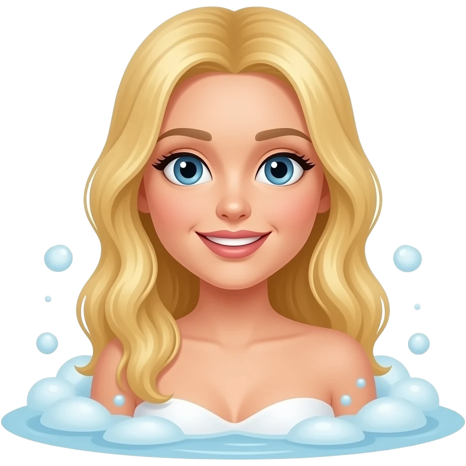 Cute blonde woman taking a bath emoji