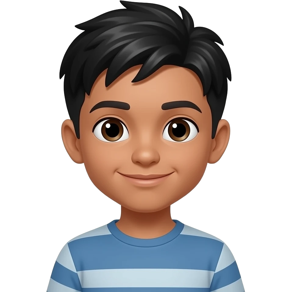 Gars métisse avec les cheveux noir emoji