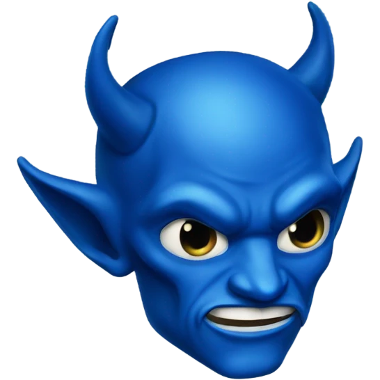Blue devil emoji