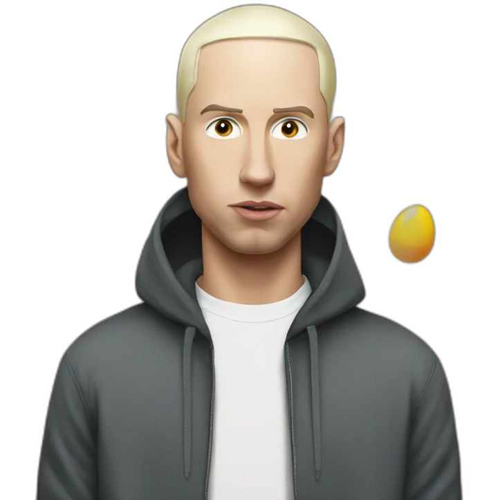 Eminem with a egg face emoji