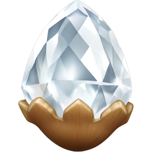 SINGLE white sparkling diamond acorn emoji