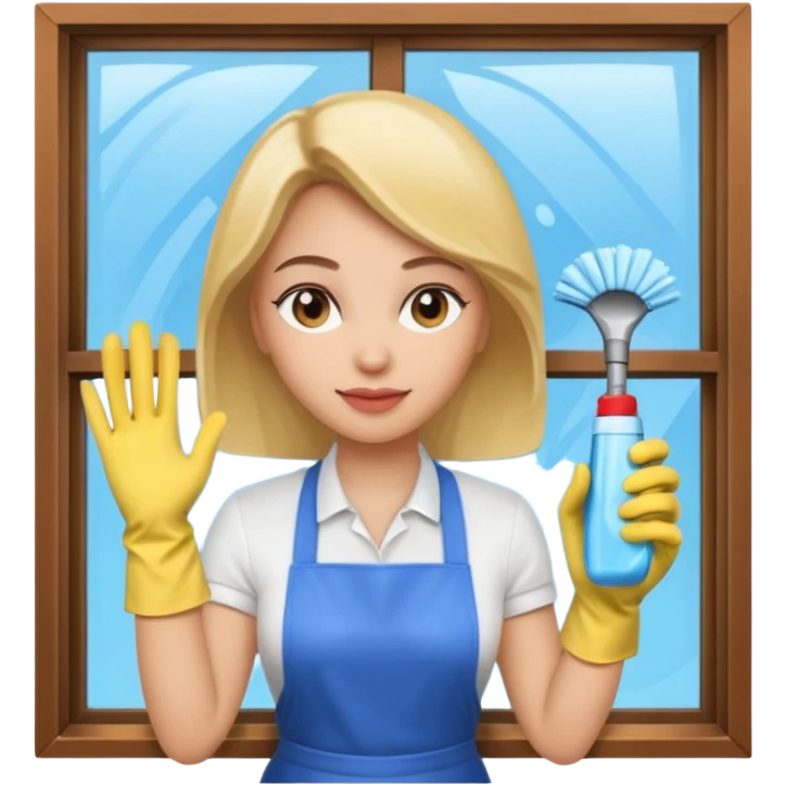 Femme nettoyant les fenêtres emoji