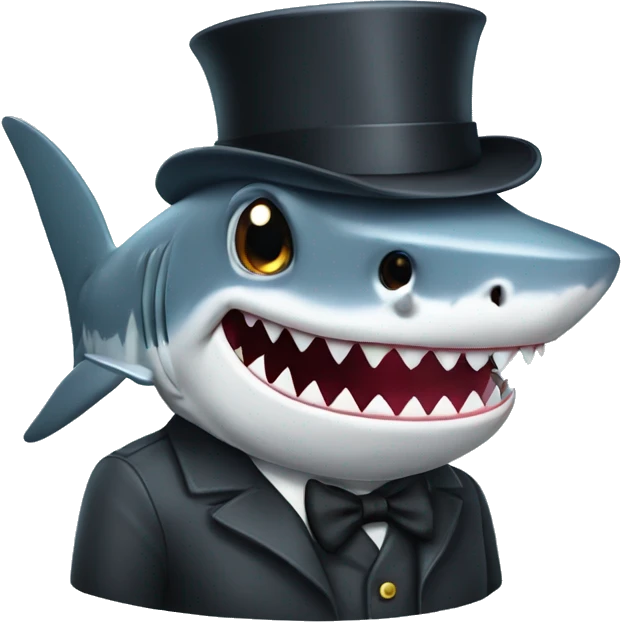 shark with tophat emoji