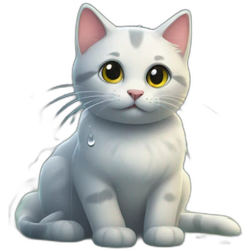 Cat-under-the-rain-drops emoji