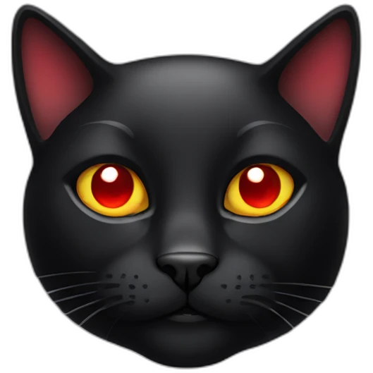 black cat with red eyes emoji