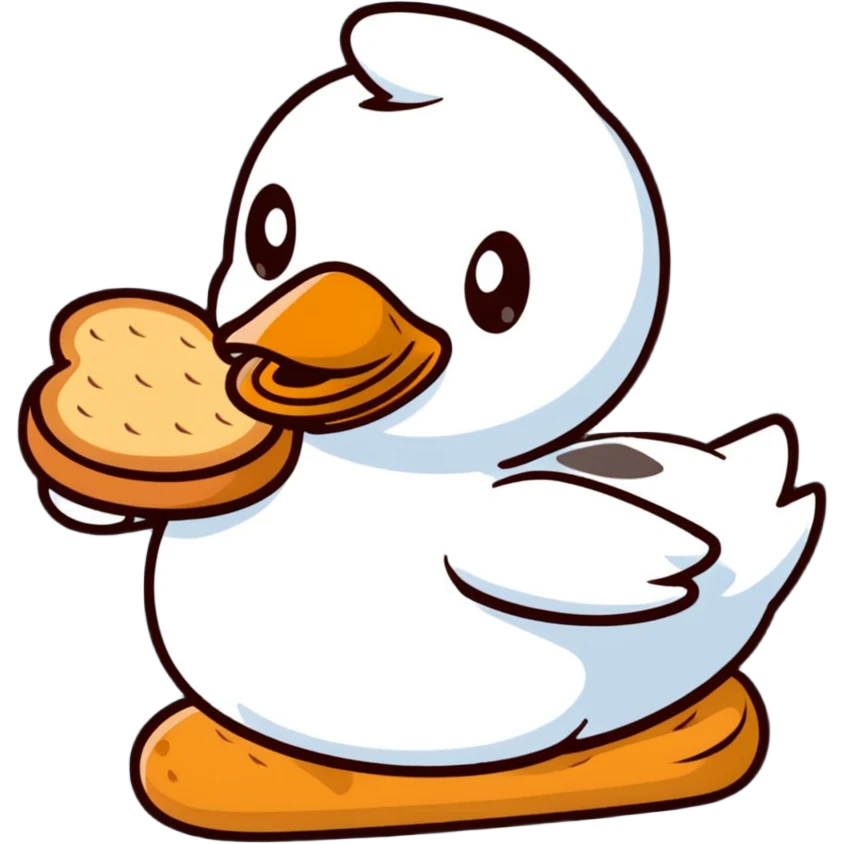 bread duck made from gluten emoji