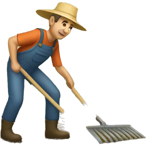 farmer with rake emoji