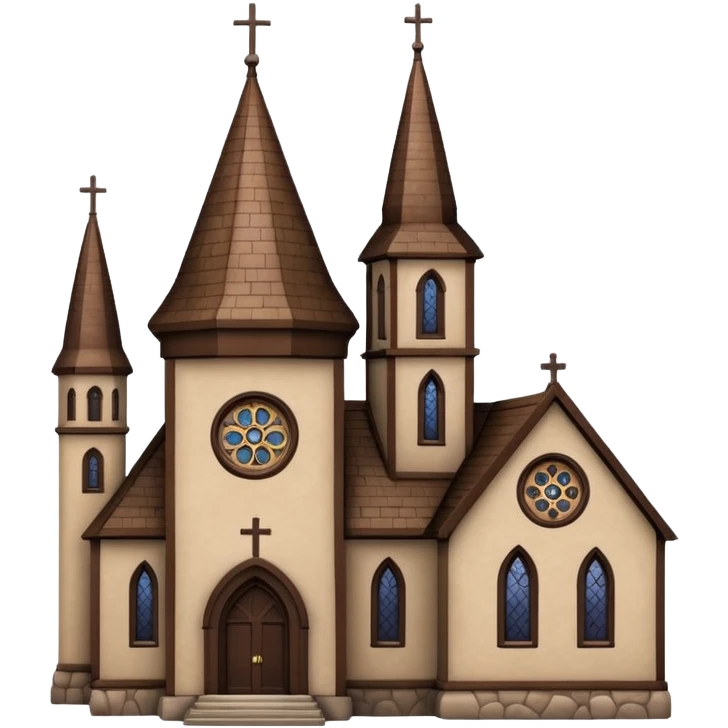 brown chruch with round turret top single turret emoji