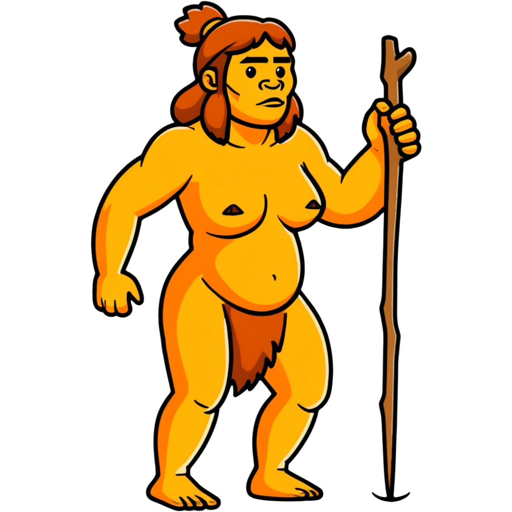 fullbody neanderthal woman buxom figure emoji