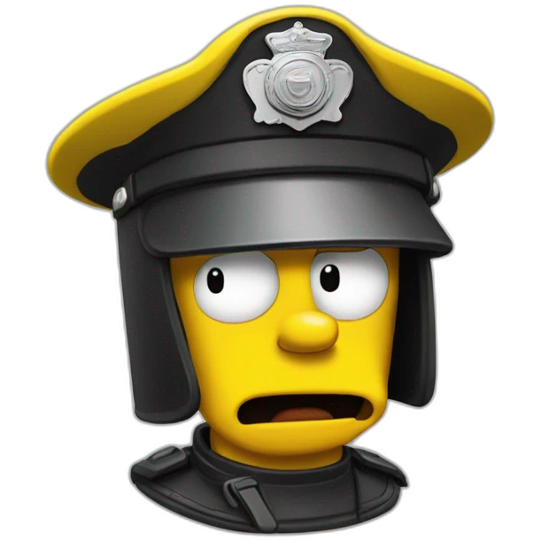 Homer simpson drift contre policier emoji