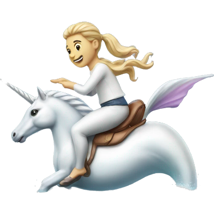 Unicorn riding dolphin emoji