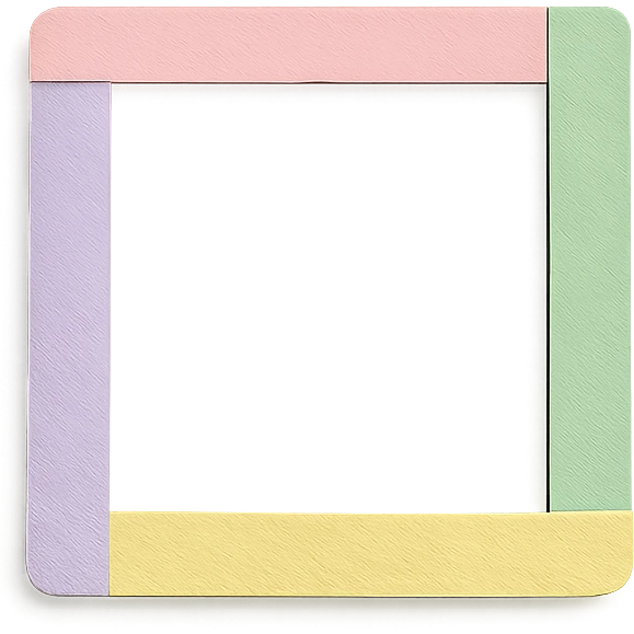 soft pastel hand-drawn frame box for journaling text emoji