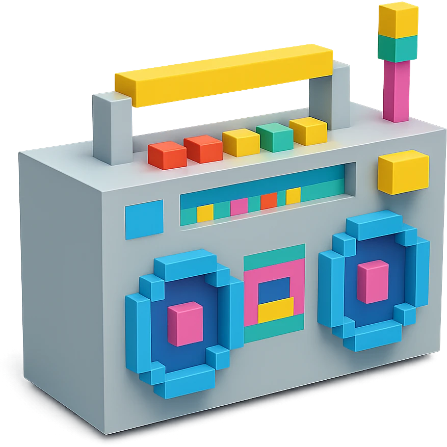 gray boombox emoji