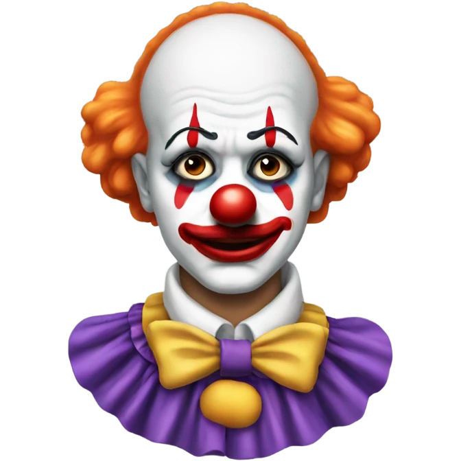 Clown makeup on emoji but sad emoji