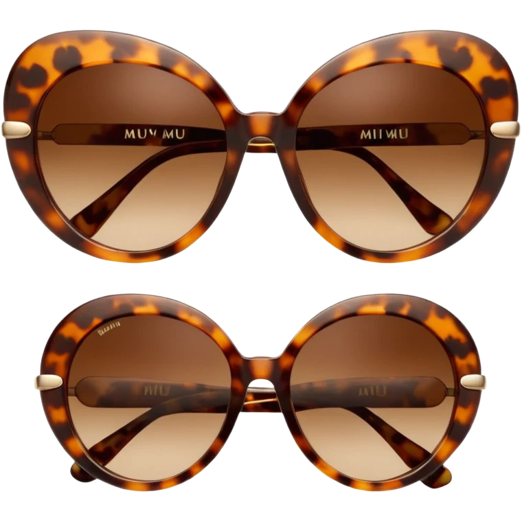 Miu Miu oval brown sunglasses emoji