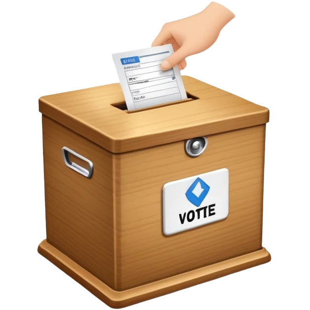 ballot box with voting slip being inserted emoji