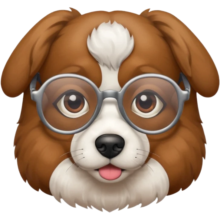 dog wearing grany emoji
