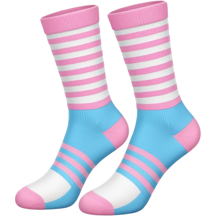 White sports socks with pastel pink stripes, minimal style emoji