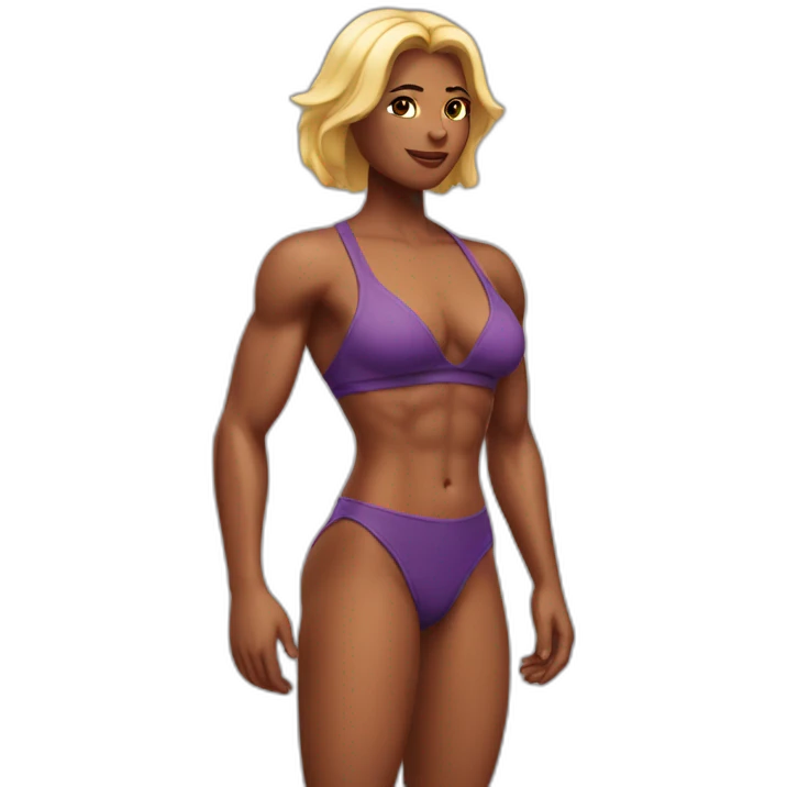 Muscular woman bikini emoji