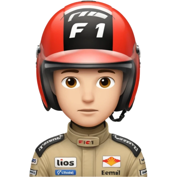 f1 driver with helmet on emoji