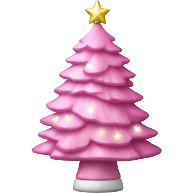 starLight Pink Christmas tree with white bows emoji