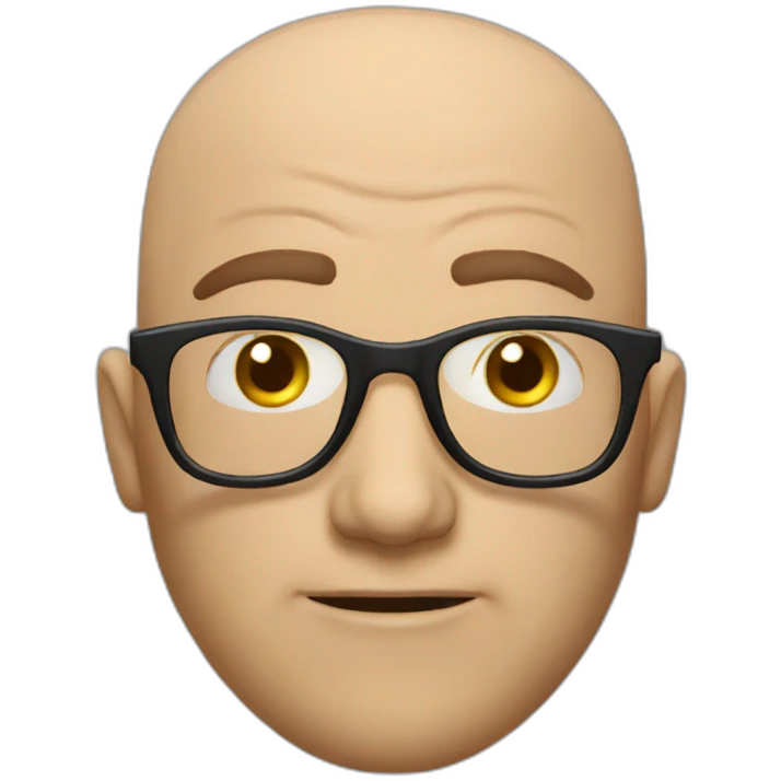 disgust bald man glasses emoji