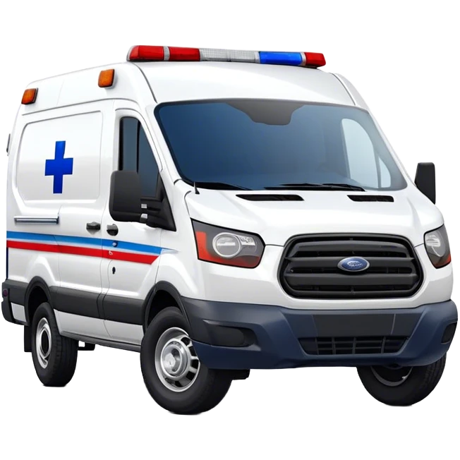 Ambulance - Ford Transit 350 (Model Year: 2021) (Iconic colour: White with red and blue lights) emoji