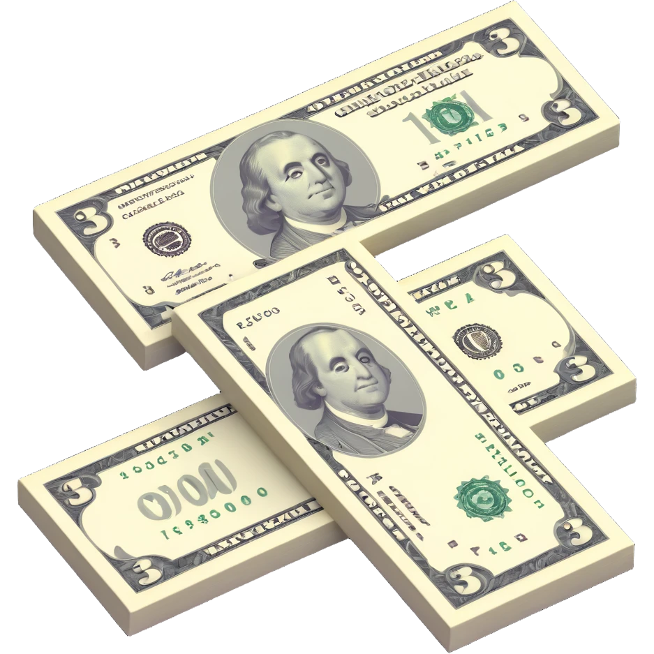 three dollar bills emoji
