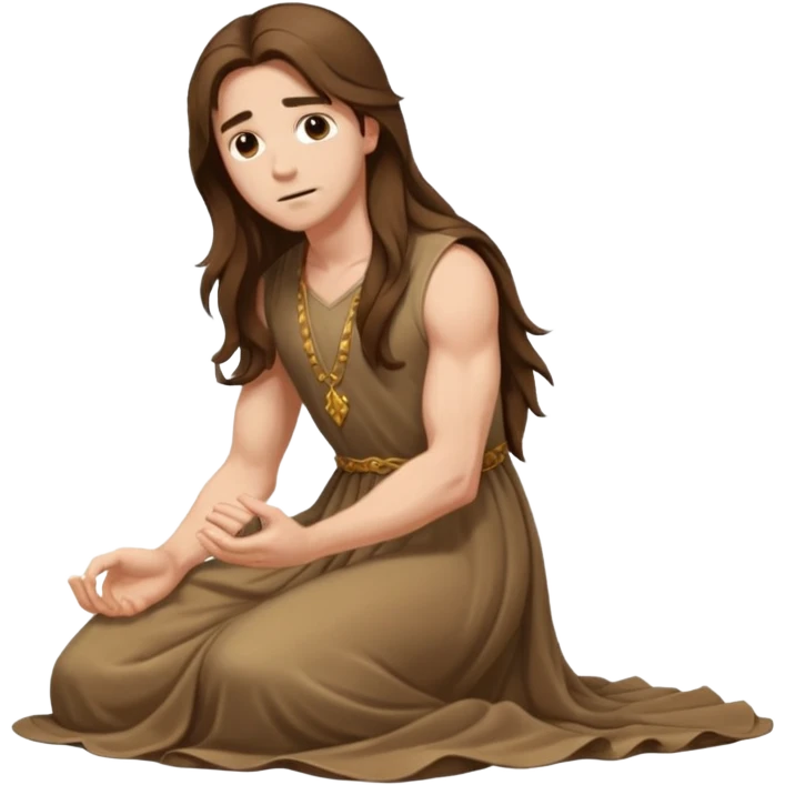 Submissive man on knees wearing female clothes emoji