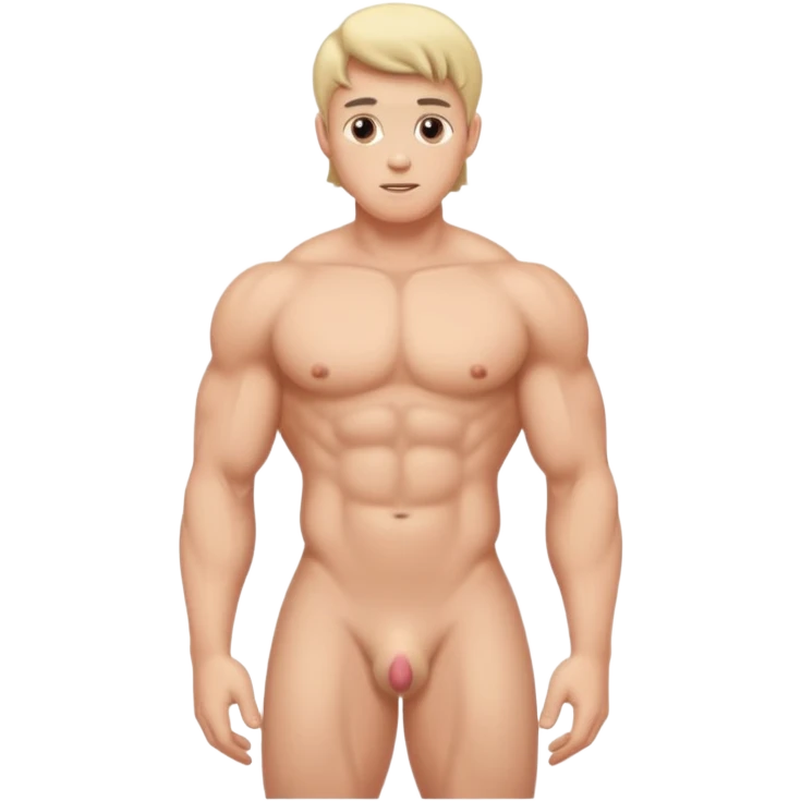 Nude man, penis, testicles emoji