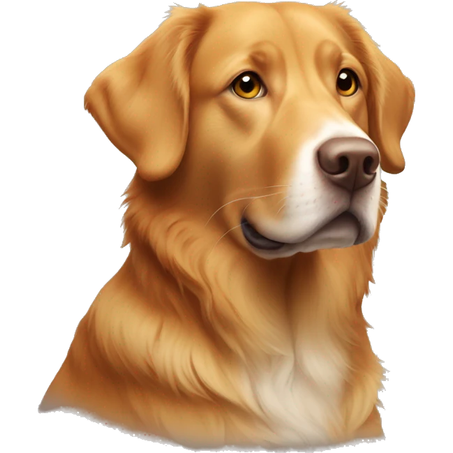 Mix between Labrador and Duck Tolling Retriever with coat color of the tolling retriever emoji