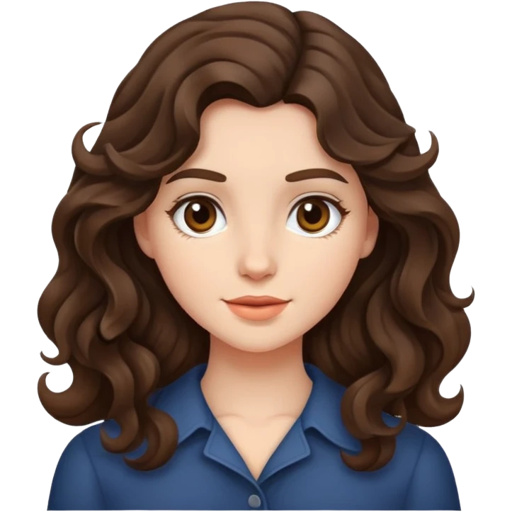 brunette girl with wavy hair emoji