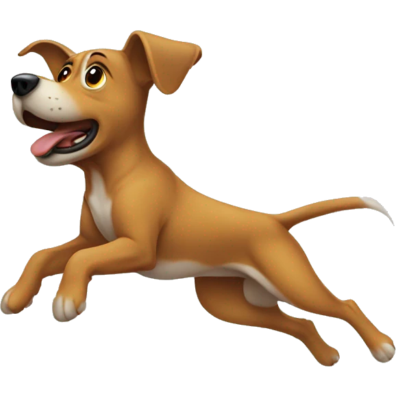 Farting flying away dog emoji