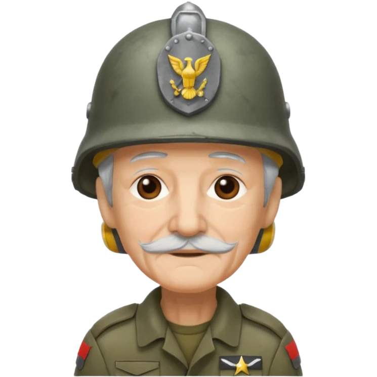 elderly with soldier helmet emoji