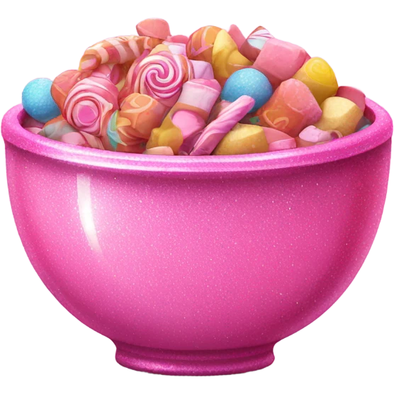 Pink bowl of candy with glitter  emoji