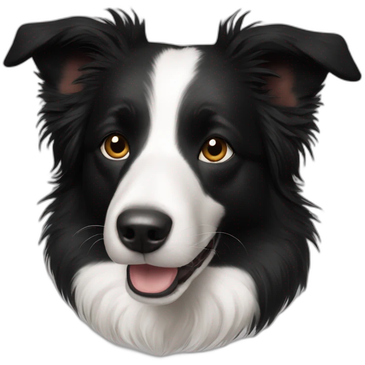 Border collie black white short hair emoji