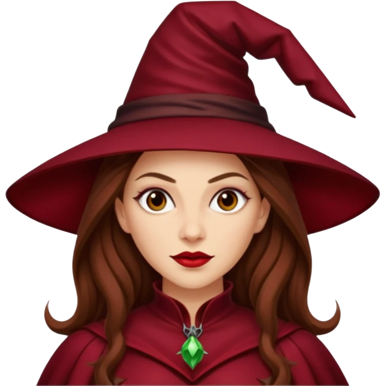 Wicked Witch of the East from The Wizard of Oz with light skin, long brown hair, dark red outfit emoji