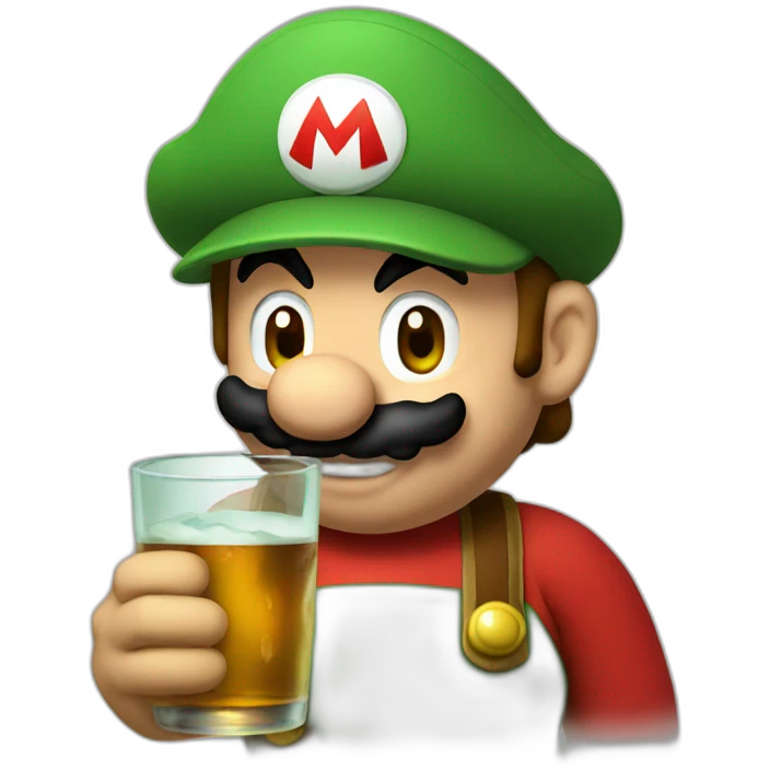 Super mario drinking emoji