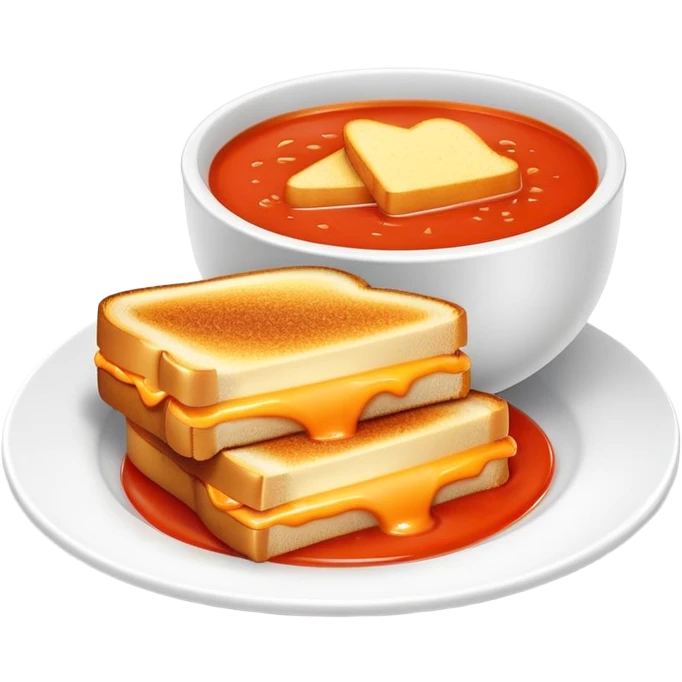 Grilled cheese and tomato soup emoji