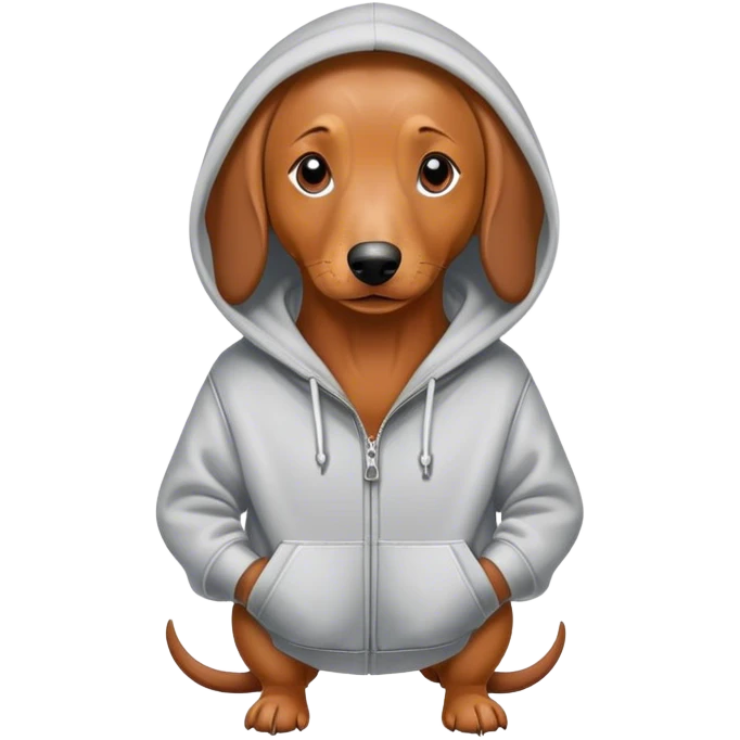 Wiener dog wearing a hoodie emoji
