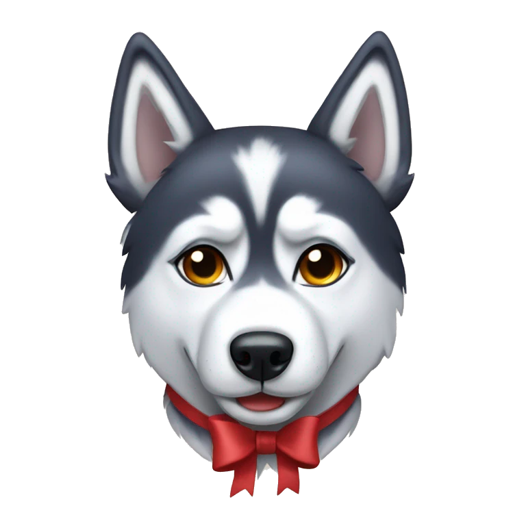 A husky with a bow emoji