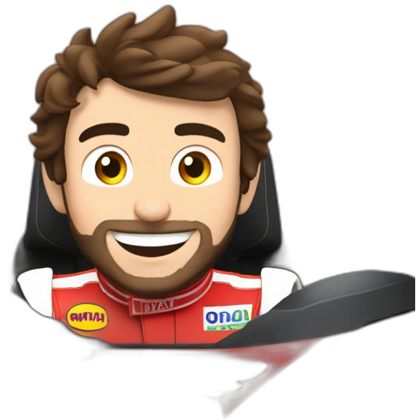 fernando alonso in their aston martin car celebrate victory emoji